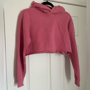Aritzia TNA Cropped Hoodie Pink